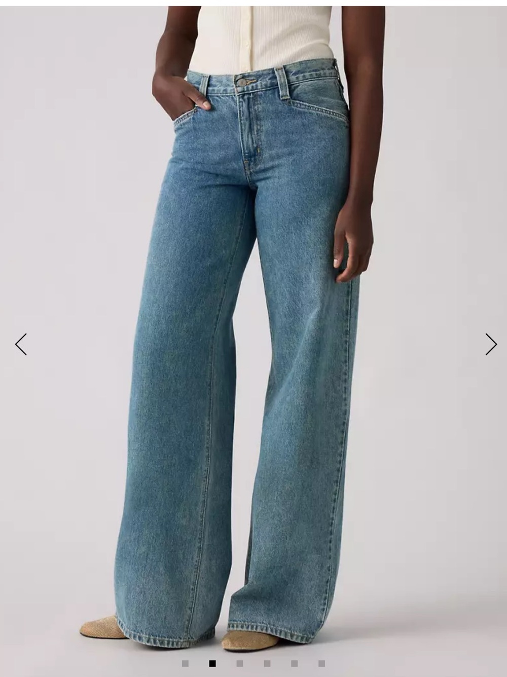 Levi's Blue High-Rise Wide-Leg Jeans